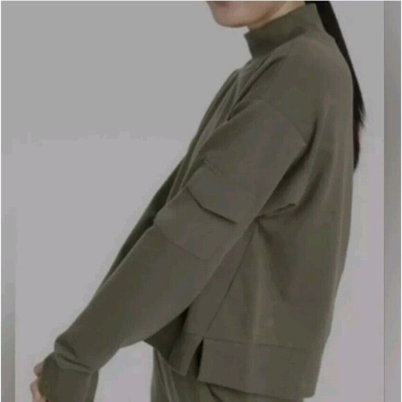 All in Motion- Large- French Terry Sweatshirt- Moss Green - Picture 2 of 6